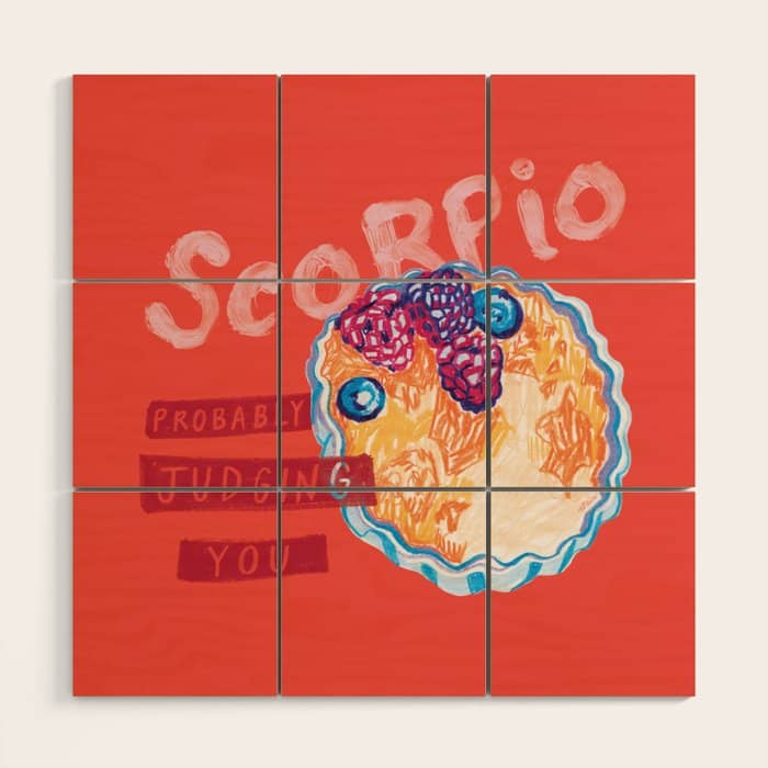 Scorpio Mood In Tomato Red | Zodiac Series Wood Wall Art