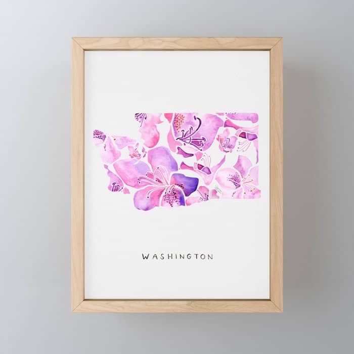 Washington State Rhododendron Mini Art Print