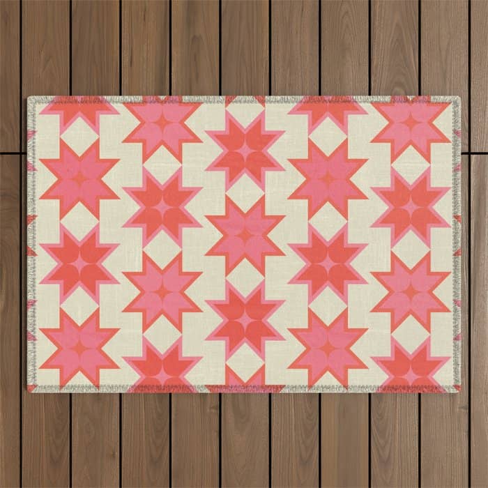 Celestial Winter Quilt Pattern Outdoor Rug