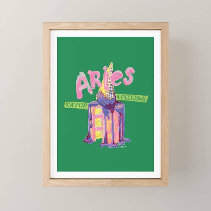 Aries Dessert In Kelly Green & Pink Mini Art Print