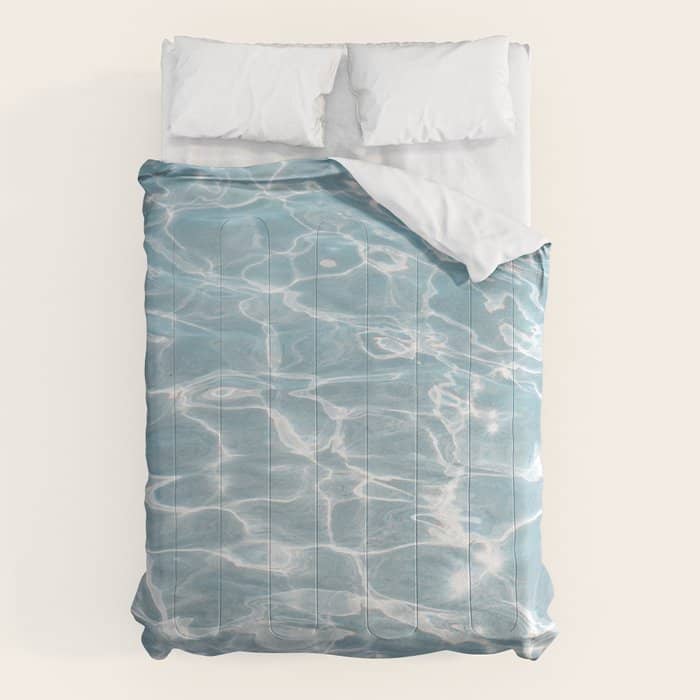 Crystal Clear Blue Water Photo Art Print | Crete Island Summer Holiday | Greece Travel Photography Comforter