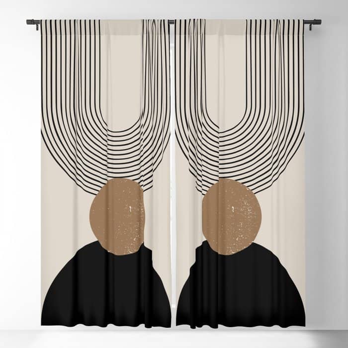 Mid Century Modern Abstract Art 10 Window Curtain