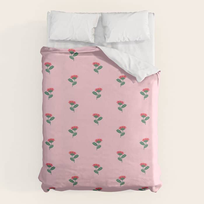 Art Nouveau Single Tropical Flower - Pattern Duvet Cover
