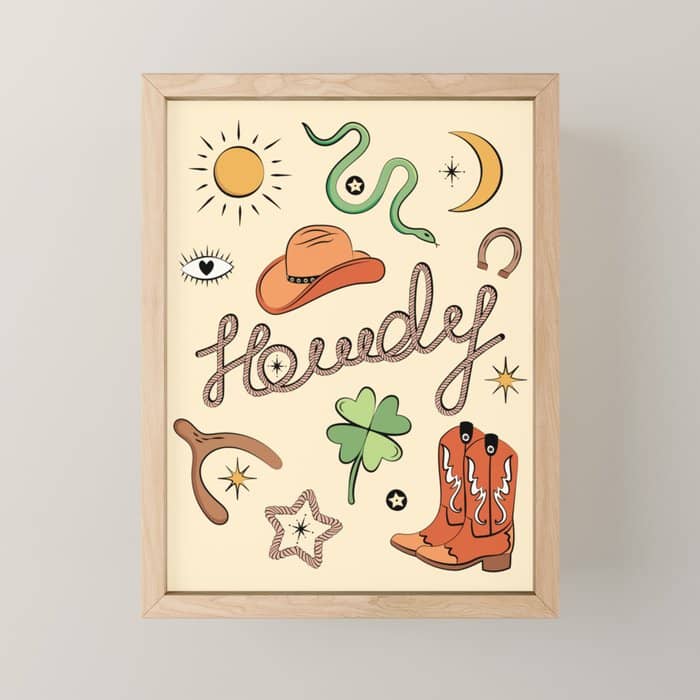 Howdy - Lucky Western Charms Mini Art Print
