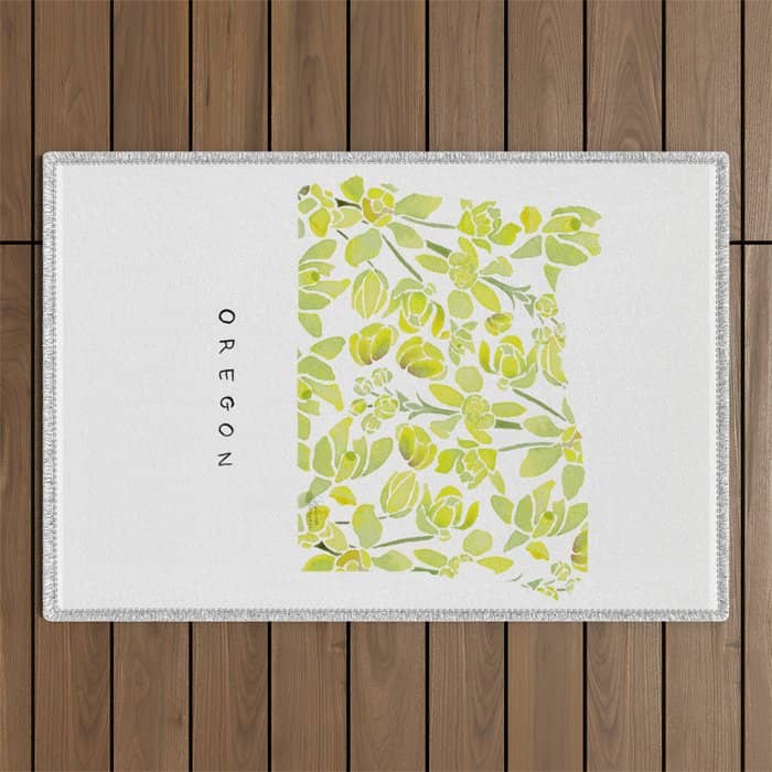 Oregon State Flower - Tall Oregon Grape Outdoor Rug
