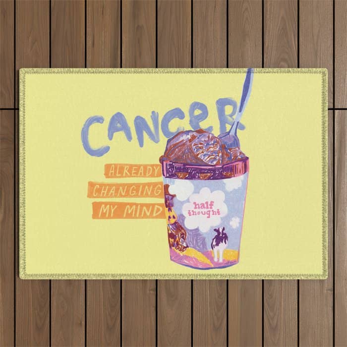 Emo Cancer In Calming Yellow | Zodiac Series Outdoor Rug