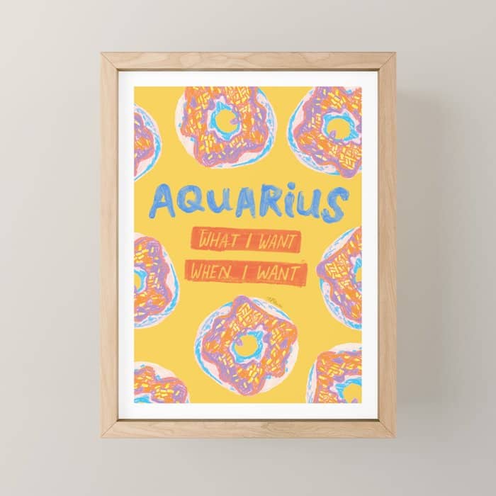 Aquarius Confidence In Buttercup Yellow | Zodiac Series Mini Art Print