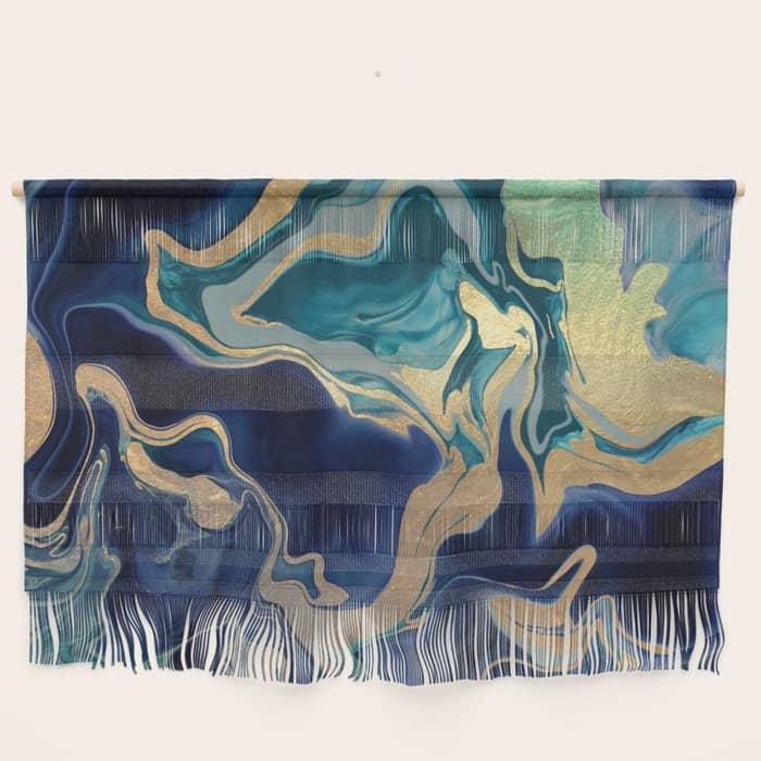 Dramaqueen - Gold Indigo Marble Wall Hanging