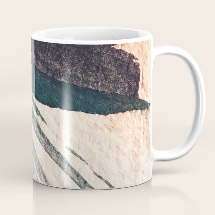 Thunder&Lightning {3}: Minimal Watercolor Abstract In Pinks, Blues, And Greens Coffee Mug