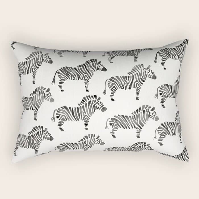 Zebras - Black & White Palette Rectangular Pillow