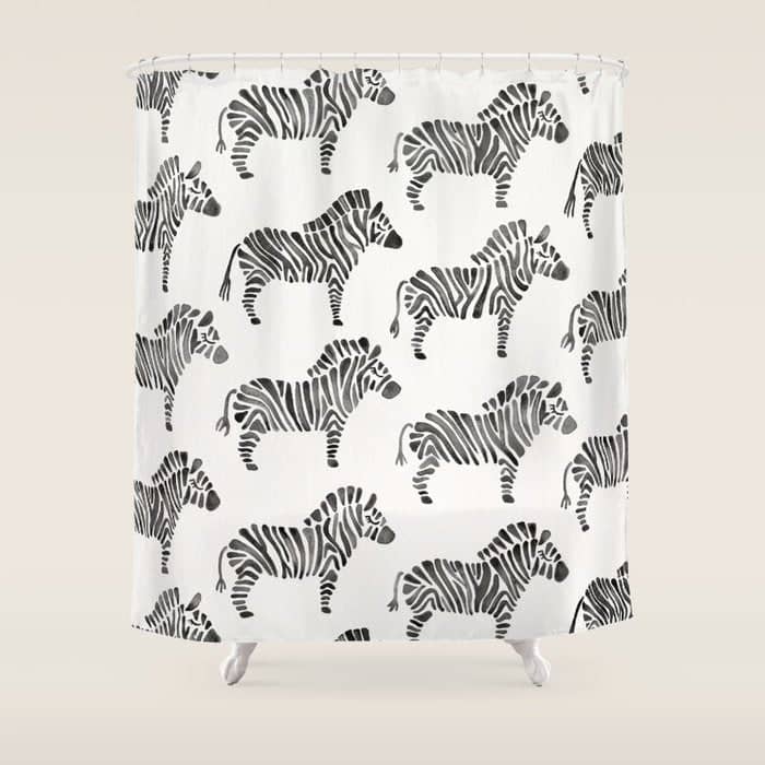 Zebras - Black & White Palette Shower Curtain