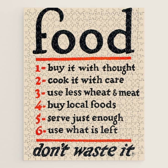 Food, Don'T Waste It - Wwi Poster, 1917 Jigsaw Puzzle