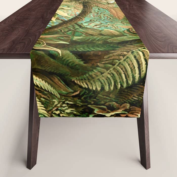 Vintage Tropical | Jungle Botanical Nature Banana Tree | Bohemian Plants Trees Forest Table Runner