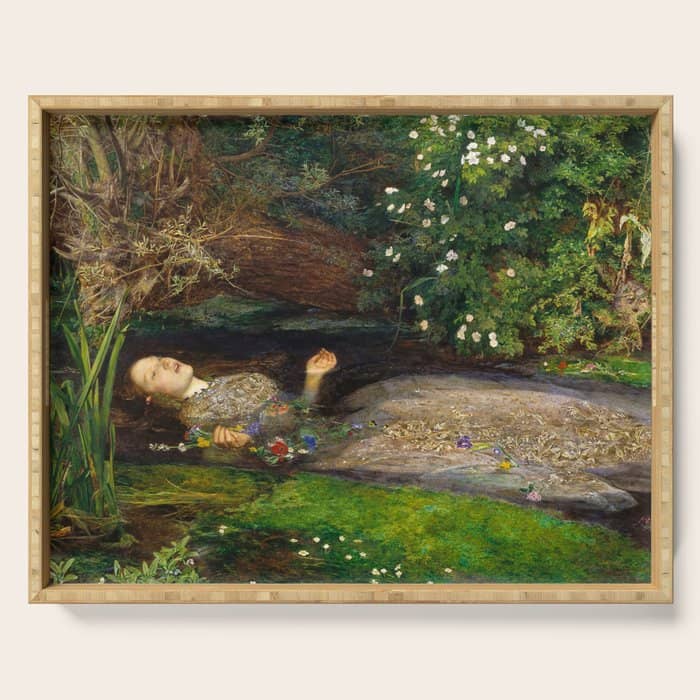 Ophelia Painting By John Everett Millais Serving Tray