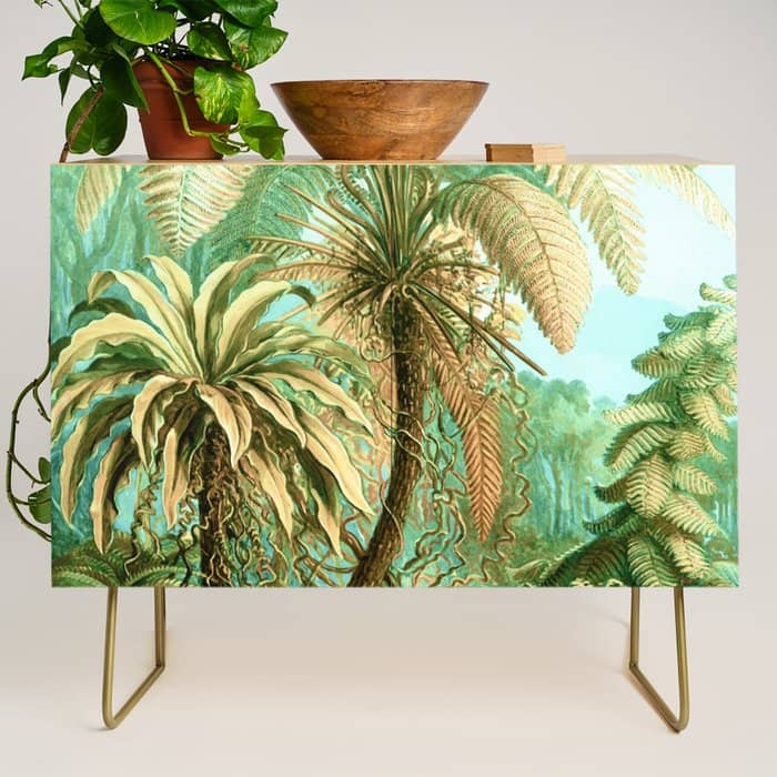 Vintage Tropical | Jungle Botanical Nature Banana Tree | Bohemian Plants Trees Forest Credenza