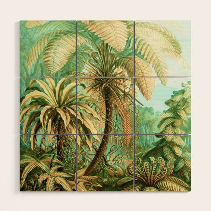 Vintage Tropical | Jungle Botanical Nature Banana Tree | Bohemian Plants Trees Forest Wood Wall Art
