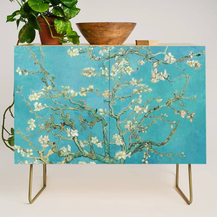 Van Gogh Almond Blossoms Painting Credenza