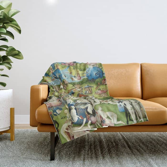 The Garden Of Earthly Delights By Hieronymus Bosch Throw Blanket