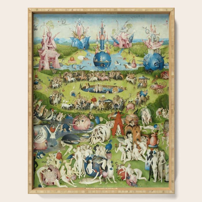 The Garden Of Earthly Delights By Hieronymus Bosch Serving Tray