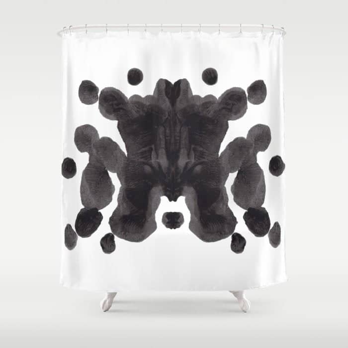 Black And White Inkblot Pattern Rorschach Test Shower Curtain