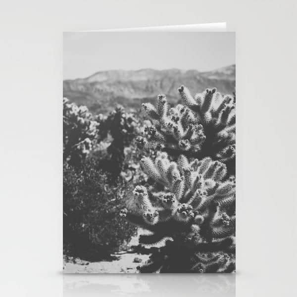 Cholla Cactus Garden (Black + White) Stationery Card