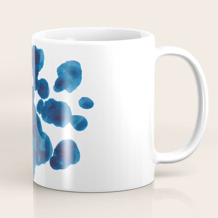Inkblot Bunny Blue Inkblot Rorschach Test Coffee Mug