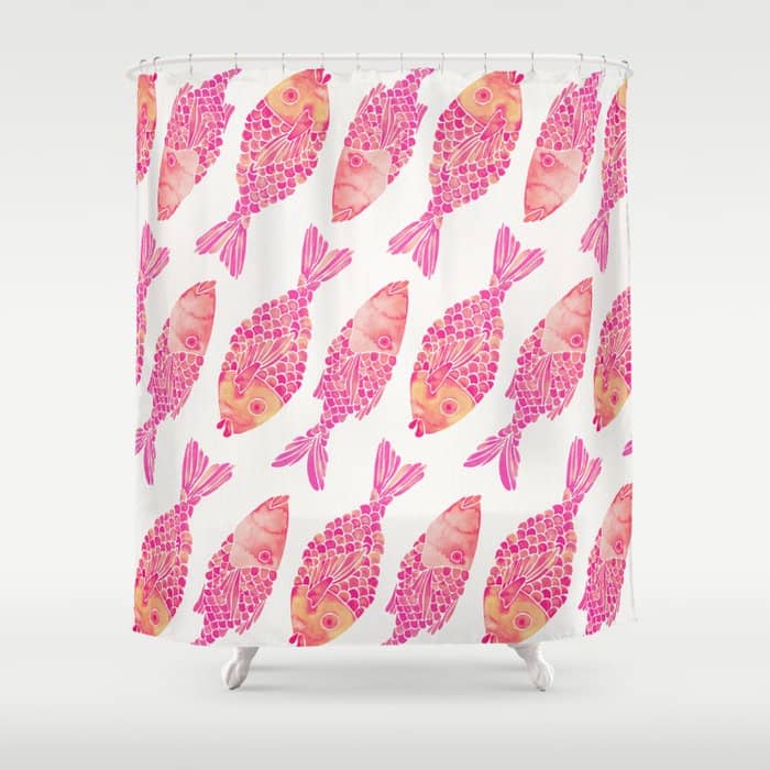 Indonesian Fish Duo - Pink Palette Shower Curtain