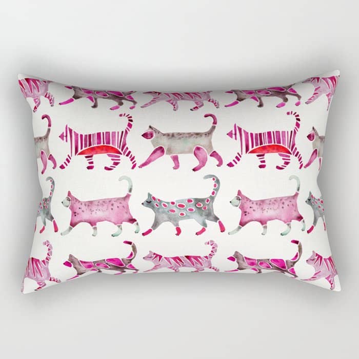 Cat Collection - Magenta Palette Rectangular Pillow