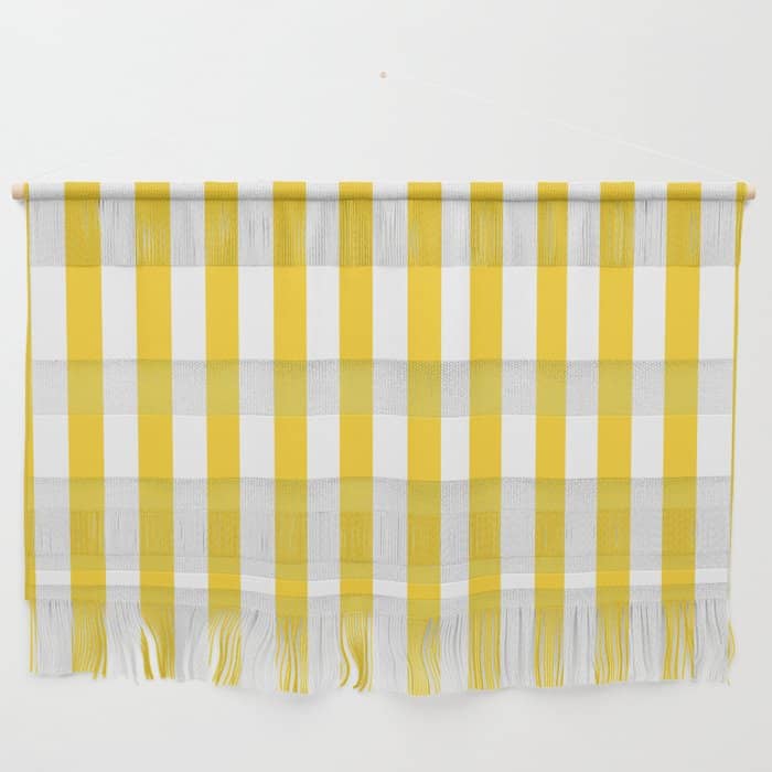 Large Taxi Yellow And White Cabana Stripe Wall Hanging