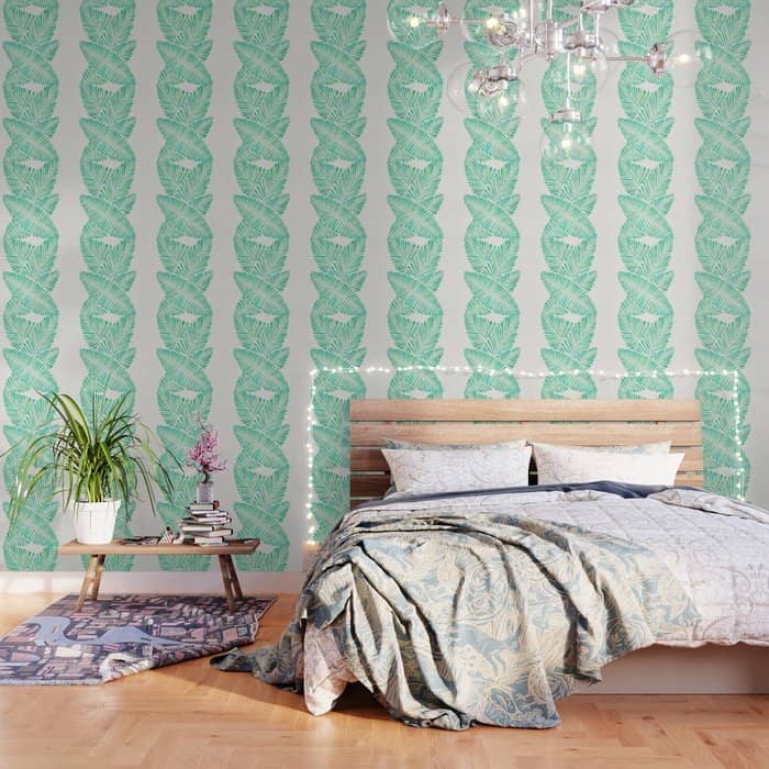 Tropical Banana Leaves - Mint Palette Wallpaper