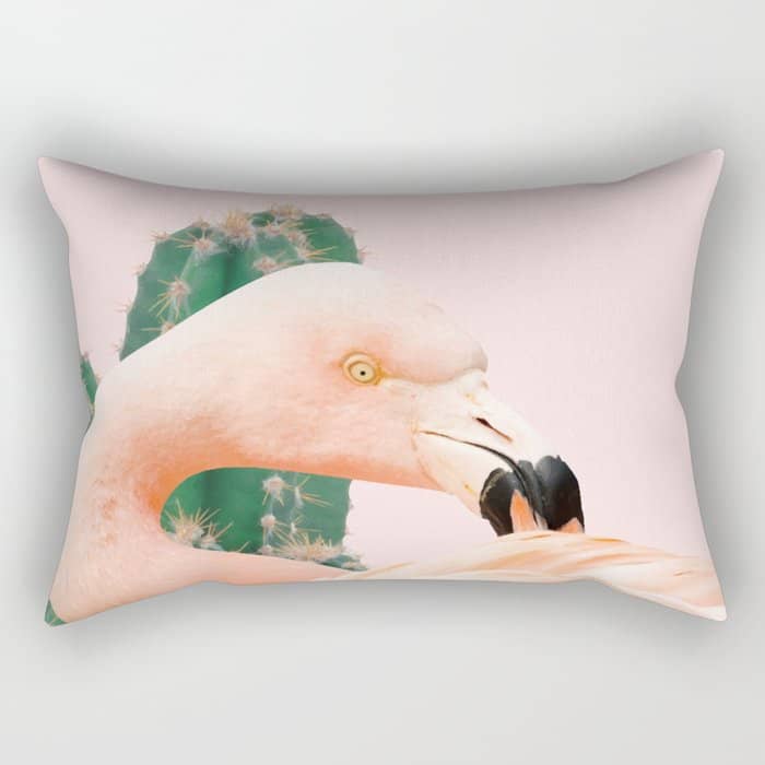 Flamingo & Cactus #Homestorie #Decor #Buyart Rectangular Pillow