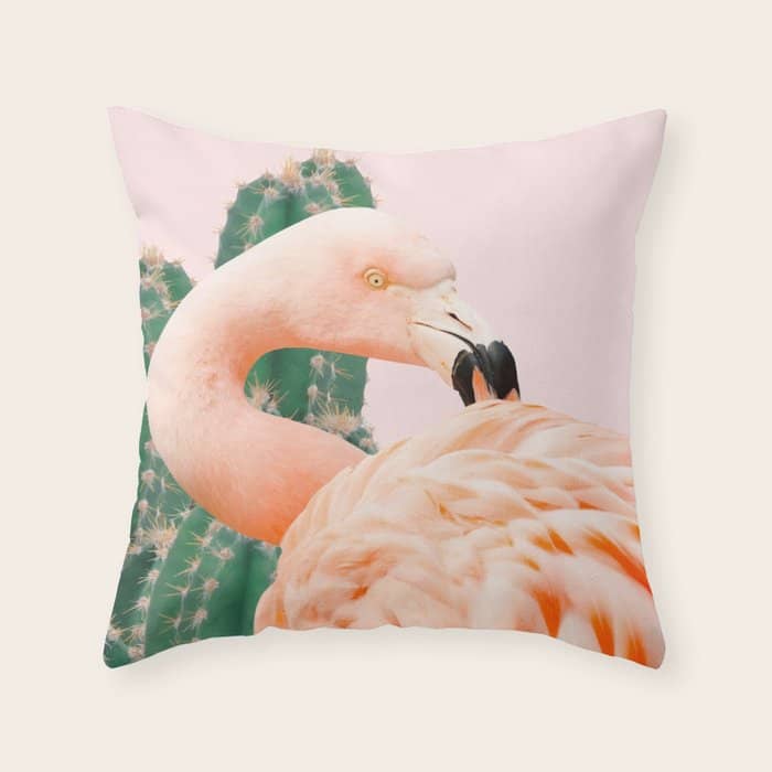 Flamingo & Cactus #Homestorie #Decor #Buyart Throw Pillow