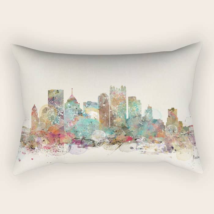 Pittsburgh Pennsylvania Skyline Rectangular Pillow