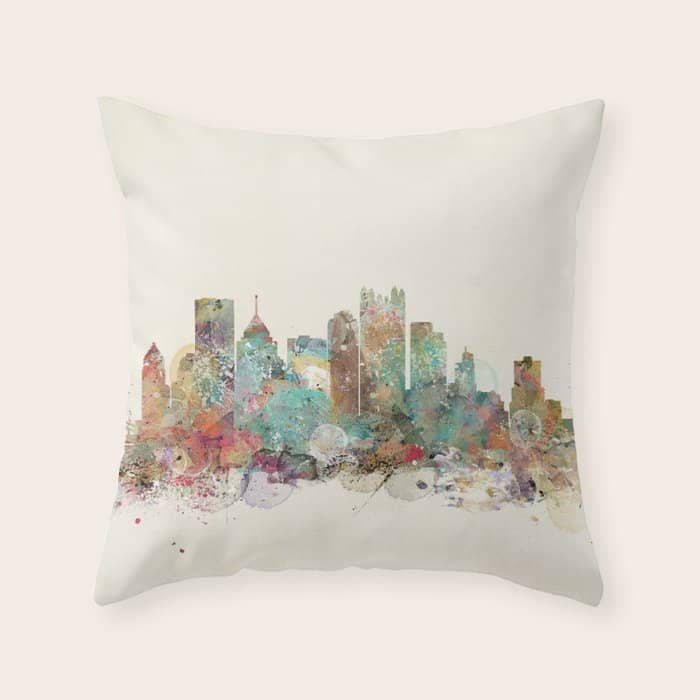 Pittsburgh Pennsylvania Skyline Throw Pillow