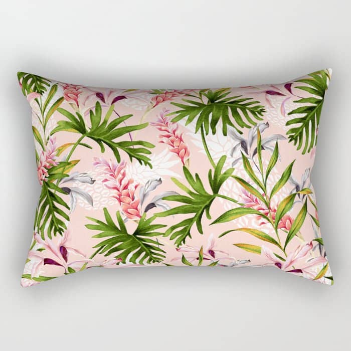 Tropical Nature Pattern Rectangular Pillow