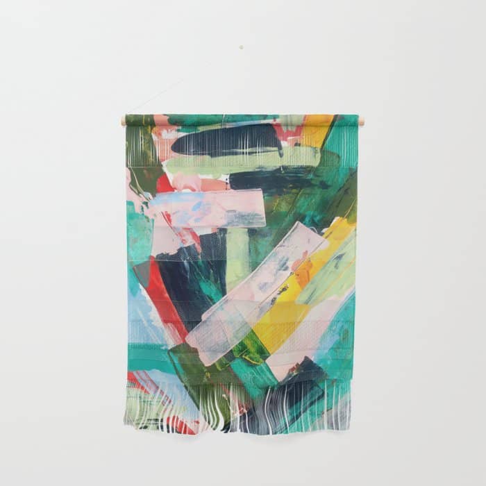 Livin' Easy - A Bright Abstract Piece In Blues, Greens, Yellow And Red Wall Hanging