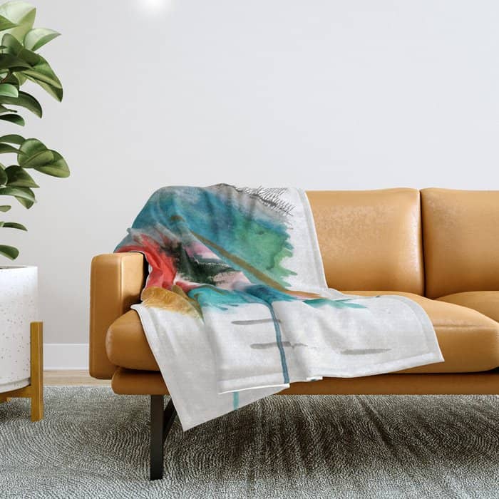 Happiness - A Bright Abstract Piece Throw Blanket