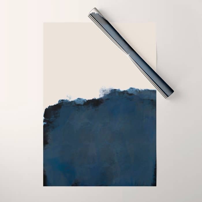 Abstract, Blue, Beige, Indigo Wrapping Paper