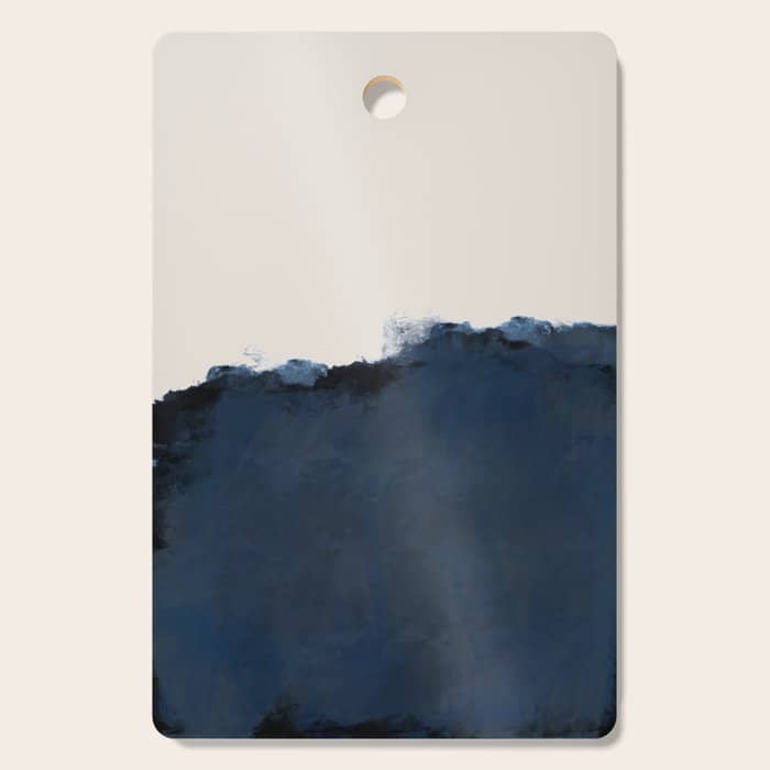 Abstract, Blue, Beige, Indigo Cutting Board