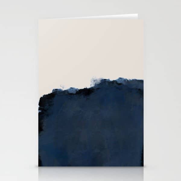 Abstract, Blue, Beige, Indigo Stationery Card