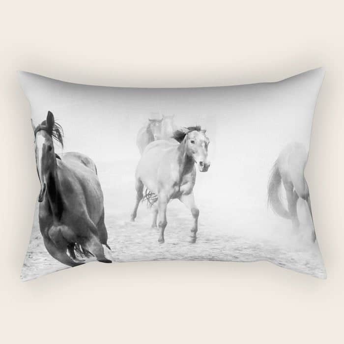 Running With The Horses Rectangular Pillow