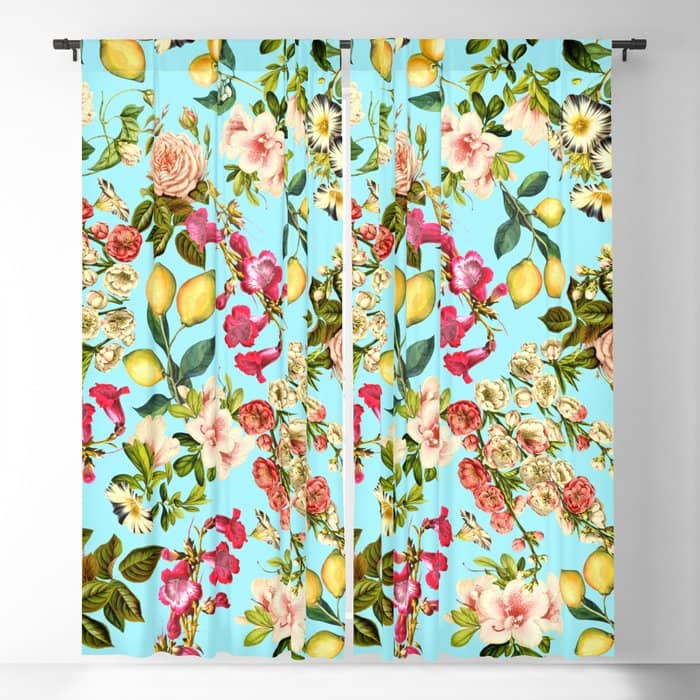 Lemon And Leaf Pattern Iv Window Curtain