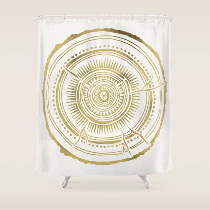 Quaking Aspen - Gold Tree Rings Shower Curtain