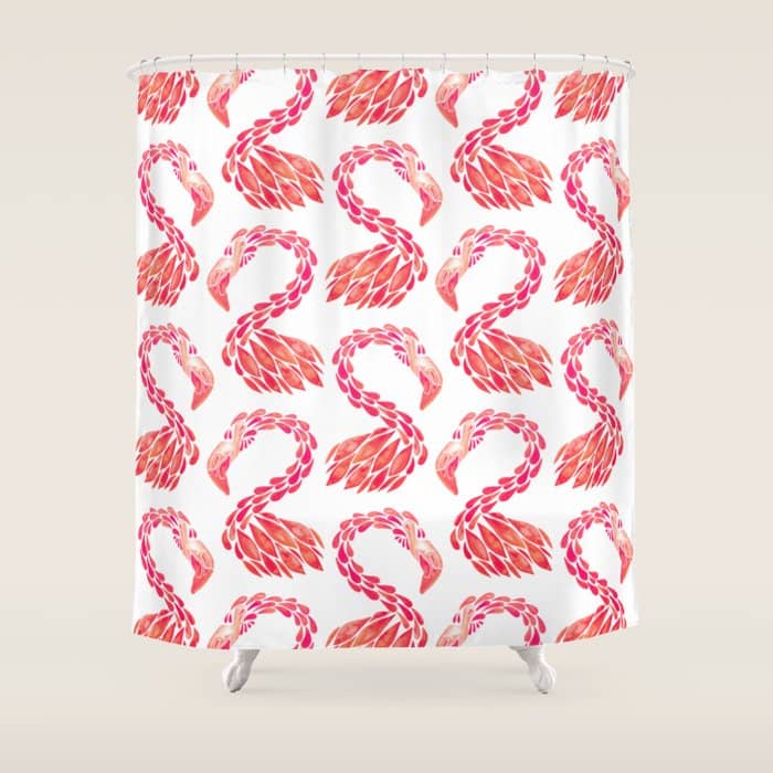 Miami Flamingo - Pink Ombrã© Shower Curtain
