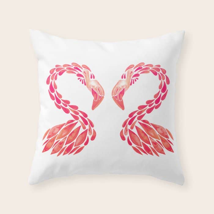 Miami Flamingo - Pink Ombrã© Throw Pillow