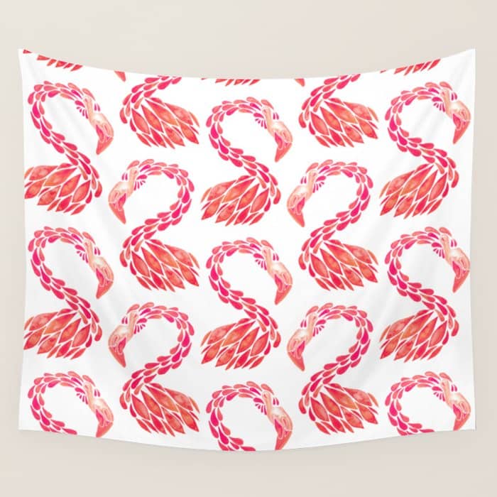 Miami Flamingo - Pink Ombrã© Wall Tapestry