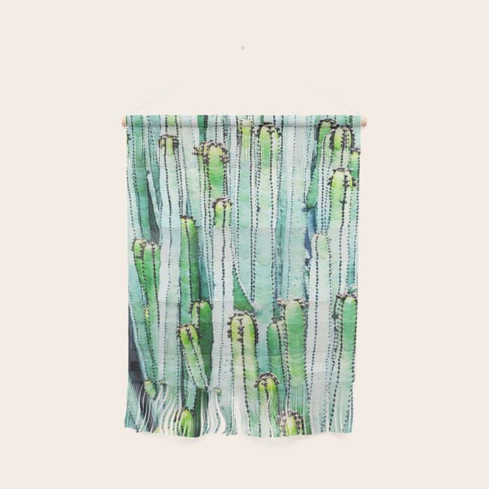 Lost Cactus, Watercolor Nature Painting, Botanical Neutral Illustration Minimal Drawing Jungle Wall Hanging