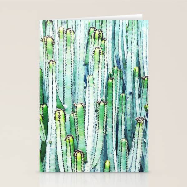 Lost Cactus, Watercolor Nature Painting, Botanical Neutral Illustration Minimal Drawing Jungle Stationery Card