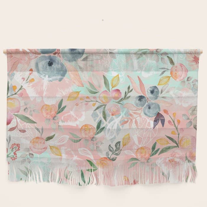 Abstract Painting Of Flowers And Plants Wall Hanging