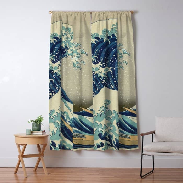 The Classic Japanese Great Wave Off Kanagawa Print By Hokusai Window Curtain